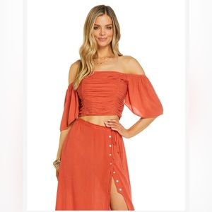 Jessica Simpson Brinne Top- Orange Rust- Size X Large NWT